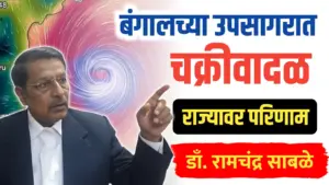 बंगालच्या उपसागरात चक्रीवादळ, महाराष्ट्रावर थेट परिणाम…रामचंद्र साबळे